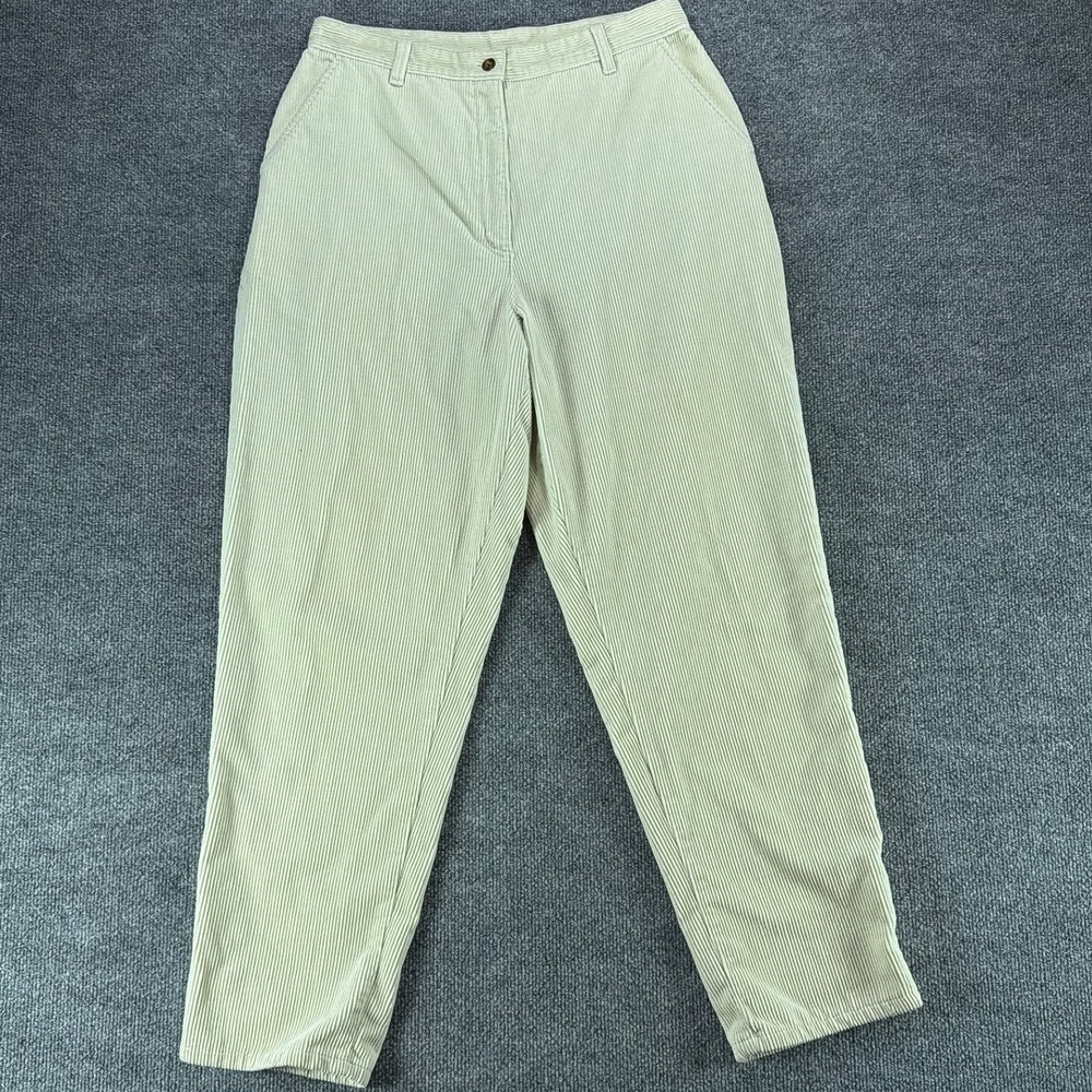 Vintage Woolrich John Rich & Bros Womens 16 Oat Beige Corduroy High‎ Rise Pants